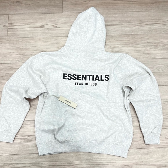 Essentials Light Gray Men's Hoodie - Picture 2 of 2